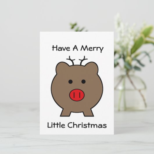 Invitation Roy le cochon de Noël (Debout devant)