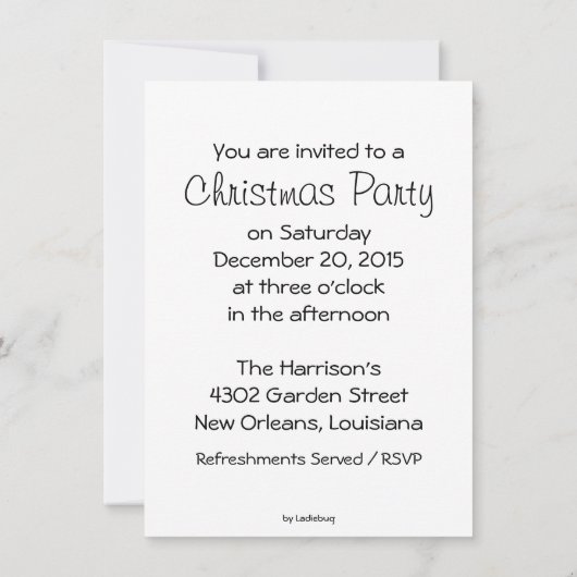 Invitation Roy le cochon de Noël (Dos)