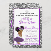 Invitation Royal African Princess Purple|Silver Parties scint (Devant / Derrière)