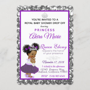 Invitation Royal African Princess Purple Silver Parties scint
