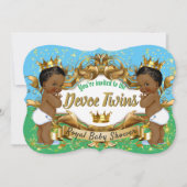 Invitation Royal African Twin {BOYS} Bleu et vert (Devant)