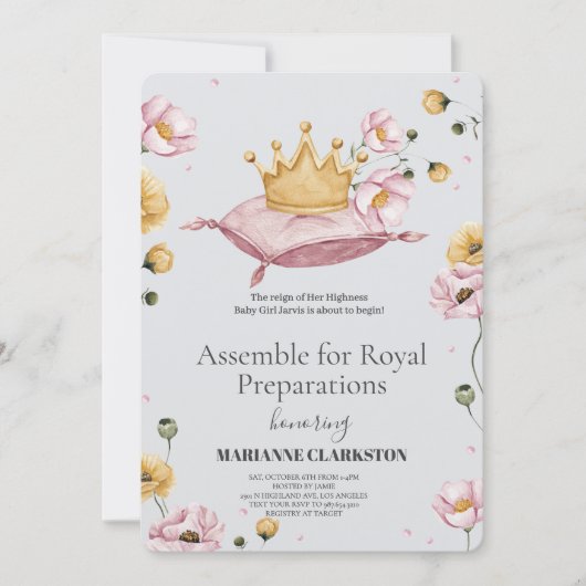 Invitation Royal Baby Shower in the Dream Castle (Devant)
