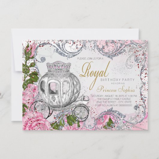Invitation Royal Birthday Party Princess (Devant)