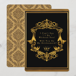 Invitation Royal Black Gold Nouveau Serez-Vous Ma Femme D'Acc