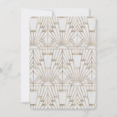 Invitation Royal Blanc Or Gatsby Enregistrer La Date (Dos)