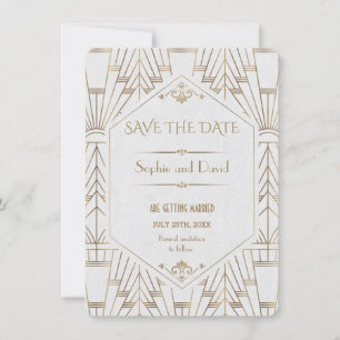 Invitation Royal Blanc Or Gatsby Save The Date
