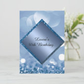 Invitation Royal bleu anniversaire en ligne personnalisée (Debout devant)