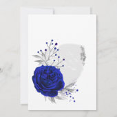 Invitation royal bleu argent fleurs nuptiale (Dos)