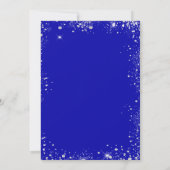 Invitation Royal bleu argent parties scintillant élégant luxe (Dos)