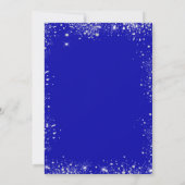 Invitation Royal bleu argent parties scintillant luxe mariage (Dos)