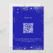 Invitation Royal bleu argent parties scintillant QR RSVP mari (Dos)