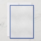 Invitation Royal bleu argent photo mariage Enregistrer la dat (Dos)