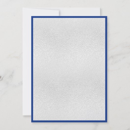 Invitation Royal bleu argenté élégant mariage de luxe (Dos)