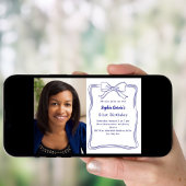 Invitation Royal bleu dessiné à la main photo anniversaire