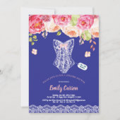 Invitation Royal bleu lingerie douche fête de mariée (Devant)