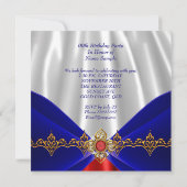 Invitation Royal Bleu Rouge Blanc Anniversaire Bijou d'or Soi (Dos)