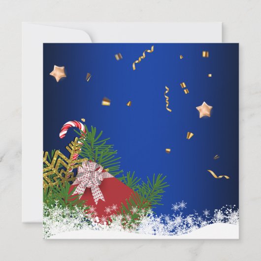 Invitation Royal bleu rouge vert baules étoiles Noël (Dos)