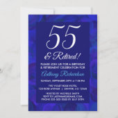 Invitation Royal Blue 55 et Retraité Retraite Party Invitat (Devant)