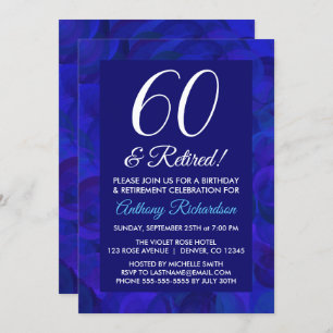 Invitation Royal Blue 60 et Retraite Party