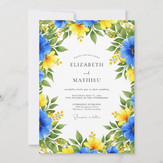 Invitation Royal Blue Alluring Summer Wedding (Devant)