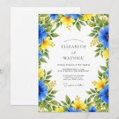 Invitation Royal Blue Alluring Summer Wedding (Devant / Derrière)