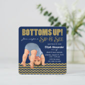 Invitation Royal Blue and Gold Boys Sip and See (Debout devant)