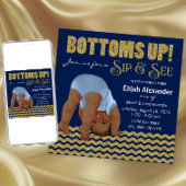 Invitation Royal Blue and Gold Ethnic Boys Sip and See