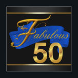 Invitation Royal Blue and Gold Fabulous 50th Birthday Party<br><div class="desc">Elégante et belle bleu et or fabuleux 50e anniversaire invitation fête. Cette invitation de fête de 50e anniversaire bleu et or fonctionne bien pour un homme ou une femme et est facilement customisé pour votre événement en ajoutant vos détails de l'événement, le style de police, la taille et la couleur...</div>