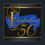 Invitation Royal Blue and Gold Fabulous 50th Birthday Party<br><div class="desc">Elégant et beau bleu royal et or fabuleux 50e anniversaire modèle invitation de fête. Cette invitation à la fête du 50e anniversaire bleu et or fonctionne bien pour un homme ou une femme et est facilement customisé pour votre événement en choisissant simplement le bouton "Customisez!" pour commencer à ajouter vos...</div>