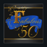 Invitation Royal Blue and Gold Fabulous 50th Birthday Party<br><div class="desc">Elégant et beau bleu et or fabuleux 50e anniversaire modèle d'invitation de fête. Cette invitation à la fête du 50e anniversaire bleu et or fonctionne bien pour un homme ou une femme et est facilement customisé pour votre événement en choisissant simplement le bouton "Customisez!" pour commencer à ajouter vos détails...</div>