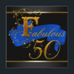 Invitation Royal Blue and Gold Fabulous 50th Birthday Party<br><div class="desc">Elégant et beau bleu et or fabuleux 50e anniversaire modèle d'invitation de fête. Cette invitation à la fête du 50e anniversaire bleu et or fonctionne bien pour un homme ou une femme et est facilement customisé pour votre événement en choisissant simplement le bouton "Customisez!" pour commencer à ajouter vos détails...</div>