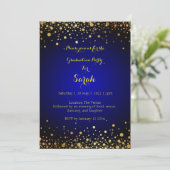 Invitation Royal Blue and Gold Graduation Party (Debout devant)