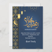 Invitation Royal Blue and Gold Islamic Floral Geometric Iftar (Dos)
