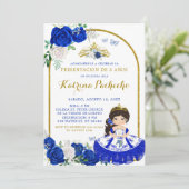 Invitation Royal Blue and Gold Presentació n De Tres Añ os (Debout devant)