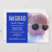 Invitation Royal Blue and Silver Graduation Party (Devant)