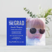 Invitation Royal Blue and Silver Graduation Party (Debout devant)