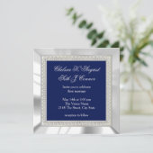 Invitation Royal Blue and Silver Mariage (Debout devant)