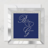 Invitation Royal Blue and Silver Mariage (Dos)