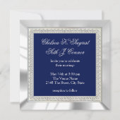 Invitation Royal Blue and Silver Mariage (Devant)