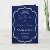 Invitation Royal Blue and Starry Night Quinceanera Program (Devant)