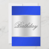 Invitation Royal Blue, Argent & Gems Anniversaire (Devant)