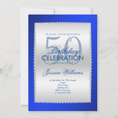 Invitation Royal Blue, Argent & Gems Anniversaire (Dos)
