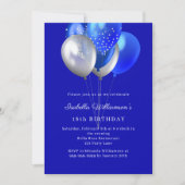 Invitation Royal blue balloons birthday (Devant)