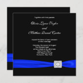 Invitation Royal Blue Black Blue Mariage (Devant / Derrière)