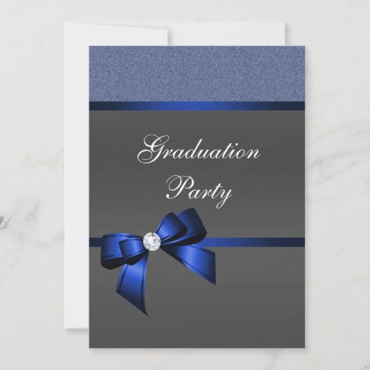 Invitation Royal Blue & Black Graduation Party (Devant)