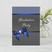 Invitation Royal Blue & Black Graduation Party (Debout devant)