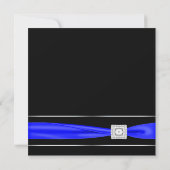 Invitation Royal Blue Black Mariage (Dos)