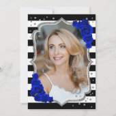 Invitation Royal Blue Black Silver Photo 50e anniversaire (Dos)