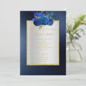 Invitation ROYAL BLUE Bouquet Floral ÉLÉGANT MARIAGE CLASSÉ (Debout devant)