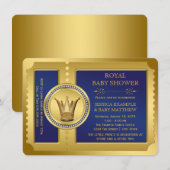 Invitation Royal Blue Boys Royal Baby shower (Devant / Derrière)